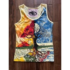 MIRROR Abstract 4 Seasons Tree Tank Top Mens SM Hippie Graphic Sleeveless Shirt